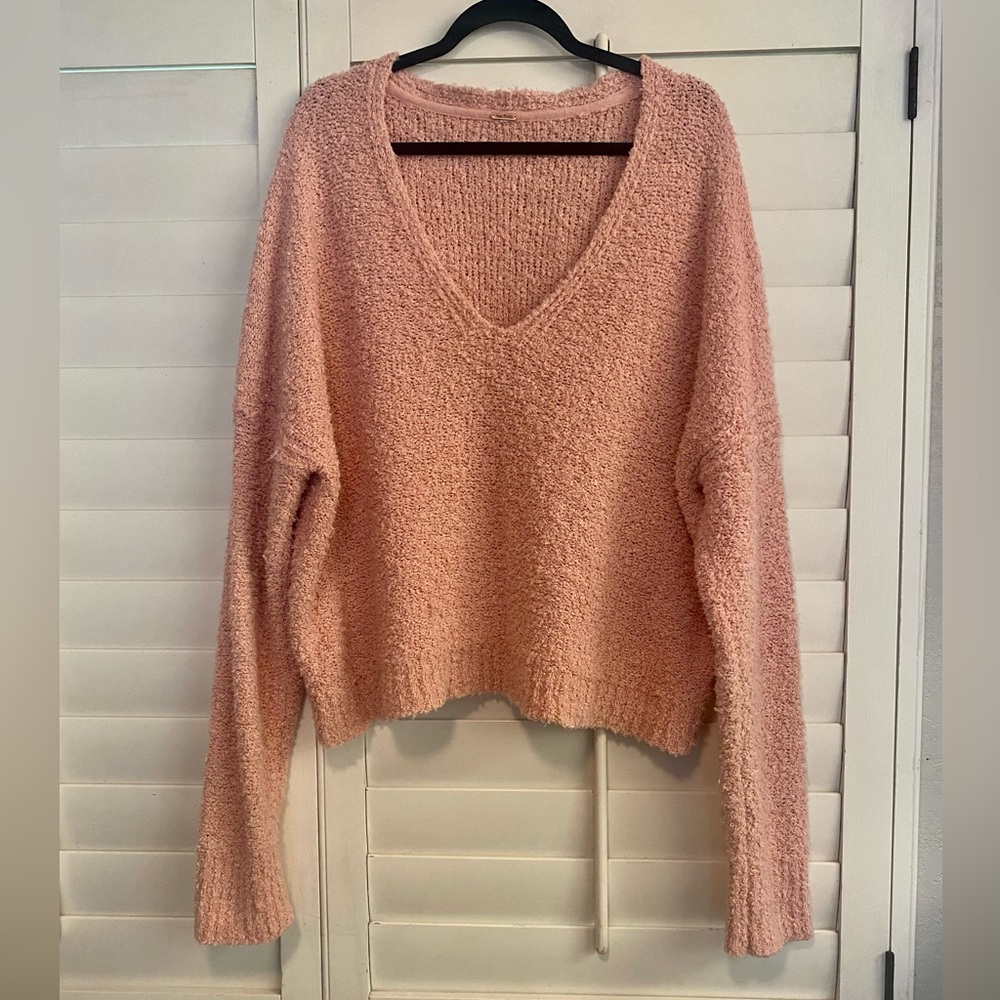 Free People cozy pink sweater